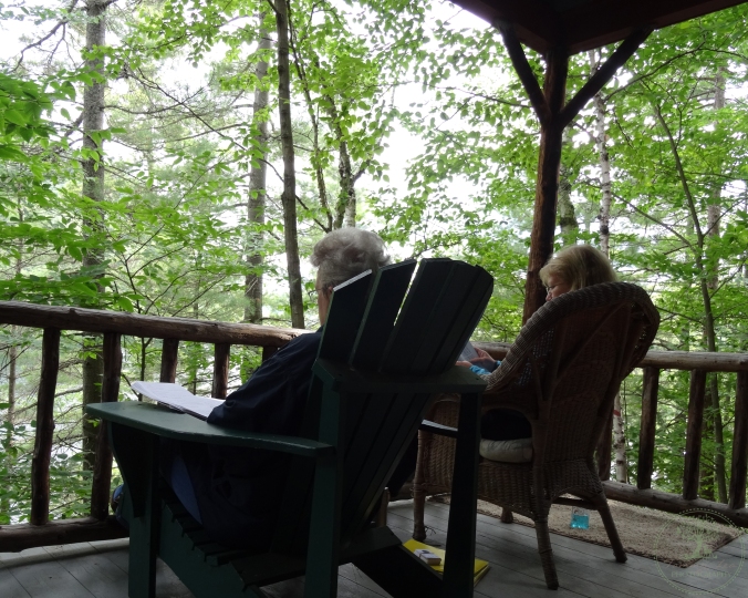 Most afternoons and evenings were spent reading and writing on the porch of our cabin.